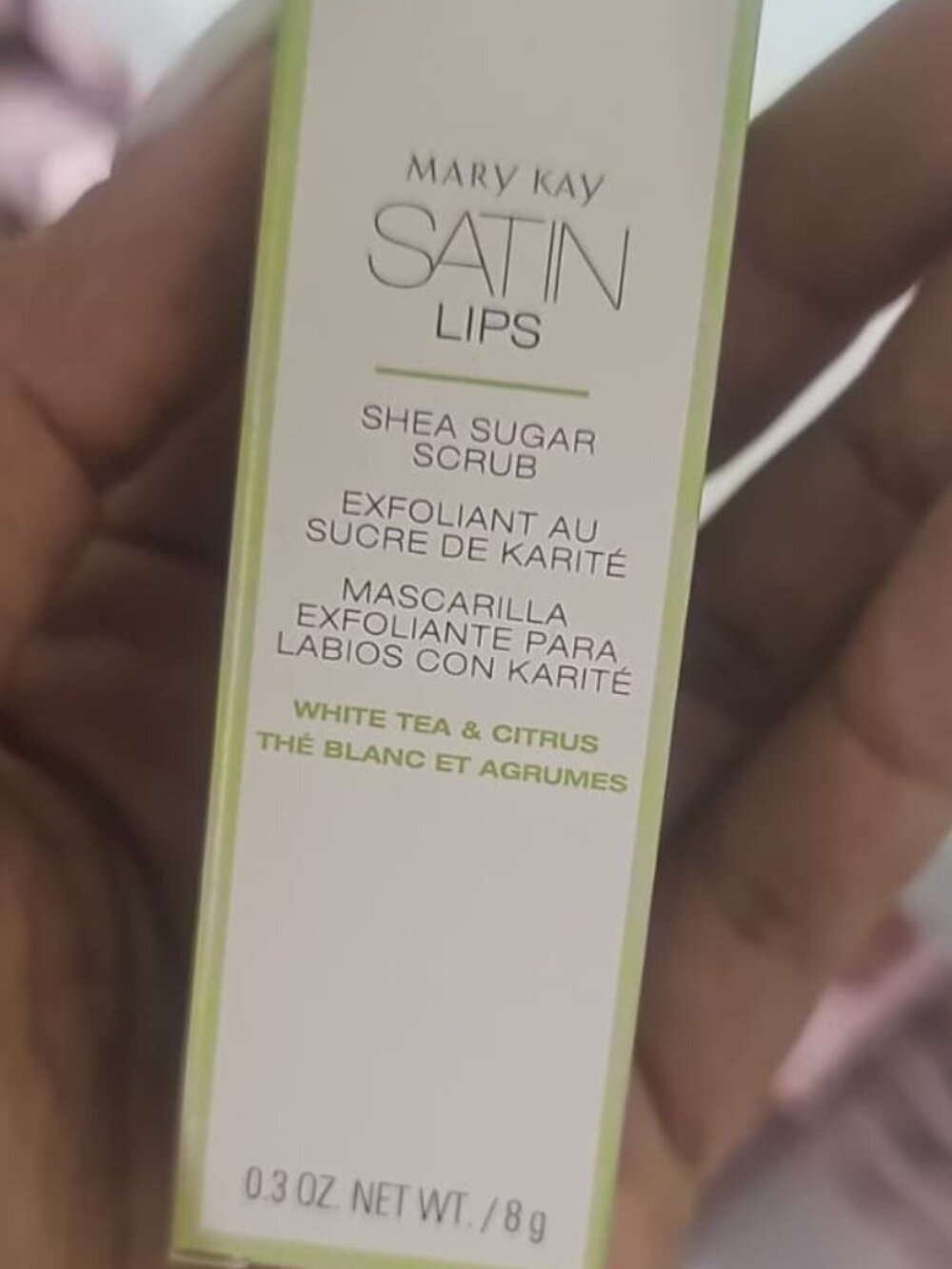 NIB Mary Kay Satin Lips Shea Sugar Scrub White Tea & Citrus - .3 oz / 8g
